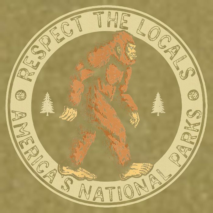 Respect The Locals Bigfoot Sasquatch American National Parks Garment-Dyed Women's Muscle Tee