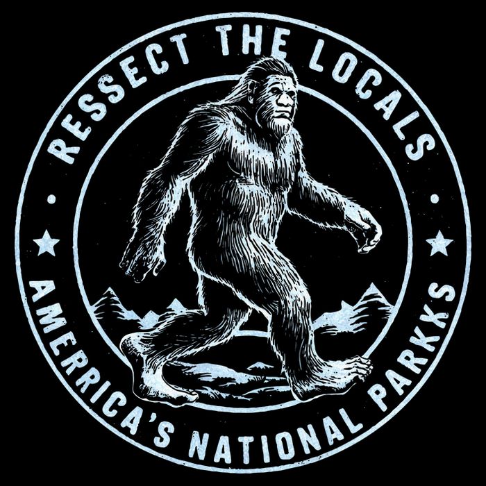 Respect The Locals Bigfoot Sasquatch American National Parks Sustainable Bucket Hat