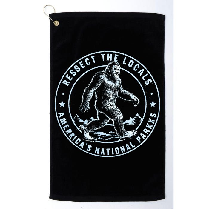 Respect The Locals Bigfoot Sasquatch American National Parks Golf Towel