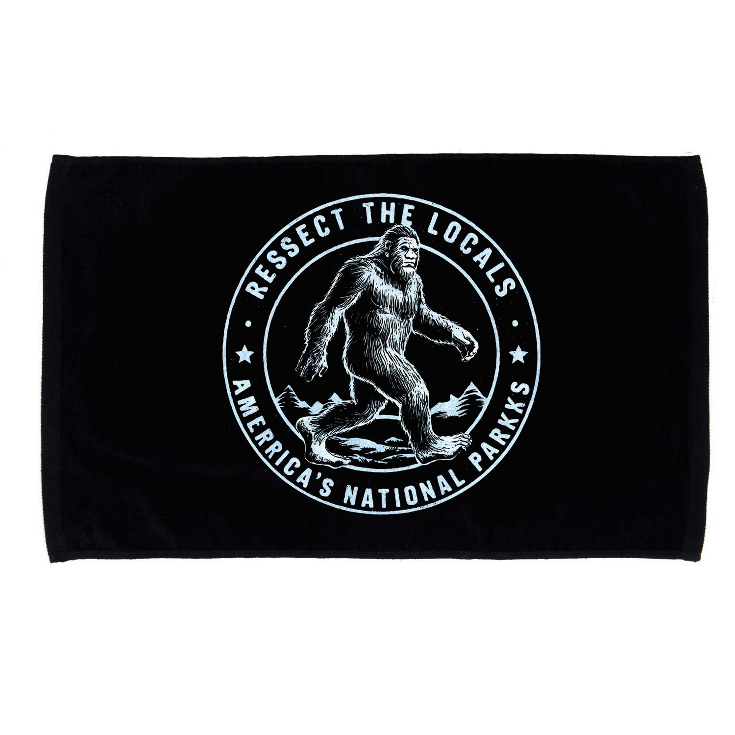 Respect The Locals Bigfoot Sasquatch American National Parks Microfiber Hand Towel