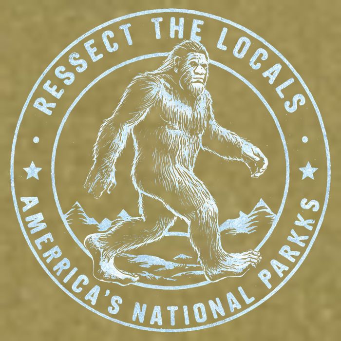 Respect The Locals Bigfoot Sasquatch American National Parks Garment-Dyed Women's Muscle Tee