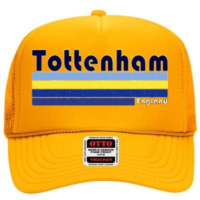 Retro Tottenham London High Crown Mesh Back Trucker Hat