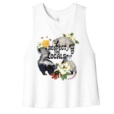 Respect Them Locals Women's Racerback Cropped Tank