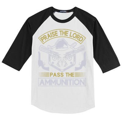 Raise The Lord Pass The Ammunition Kids Colorblock Raglan Jersey
