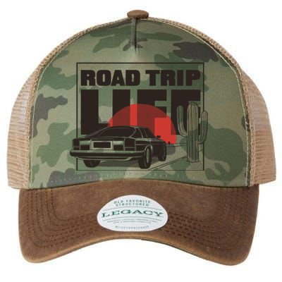 Road Trip Life Vintage Car Sunset Legacy Tie Dye Trucker Hat