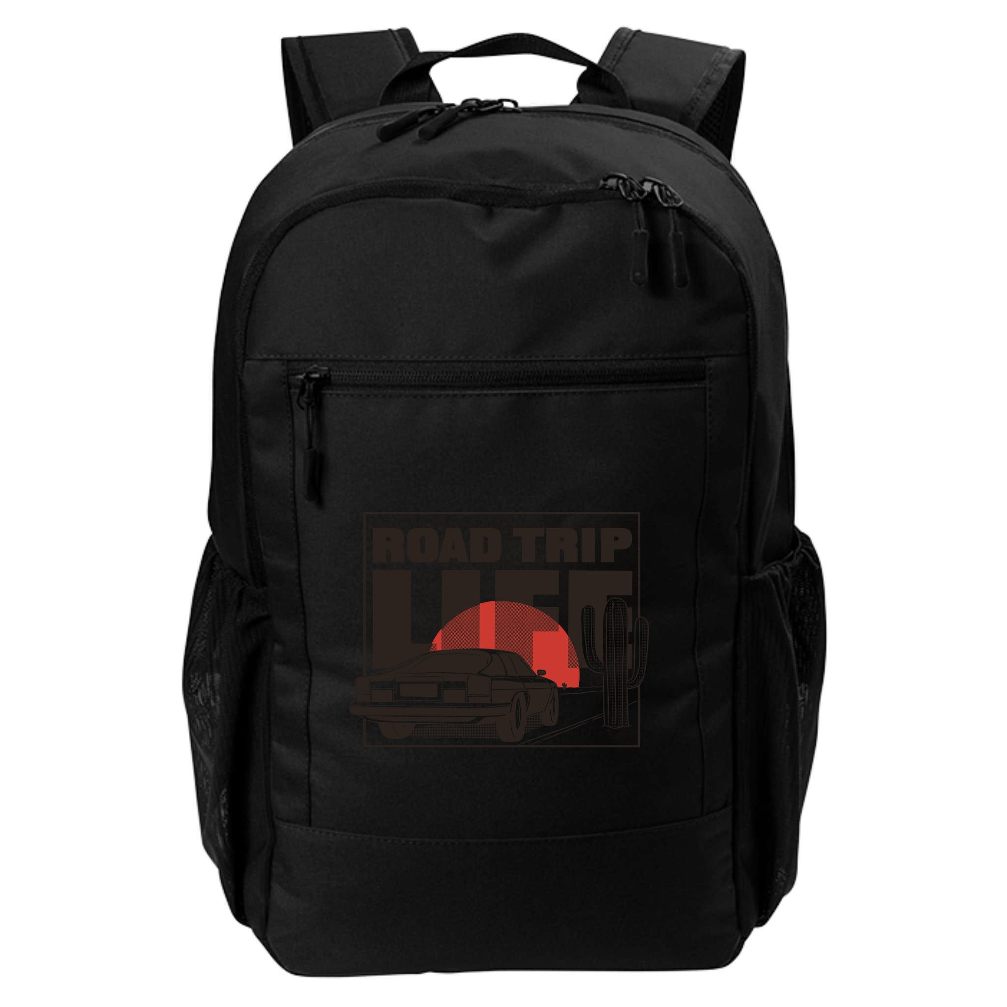 Road Trip Life Vintage Car Sunset Backpack