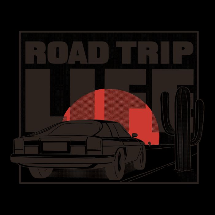 Road Trip Life Vintage Car Sunset Backpack