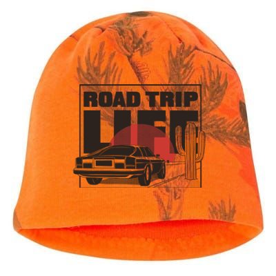 Road Trip Life Vintage Car Sunset Kati - Camo Knit Beanie