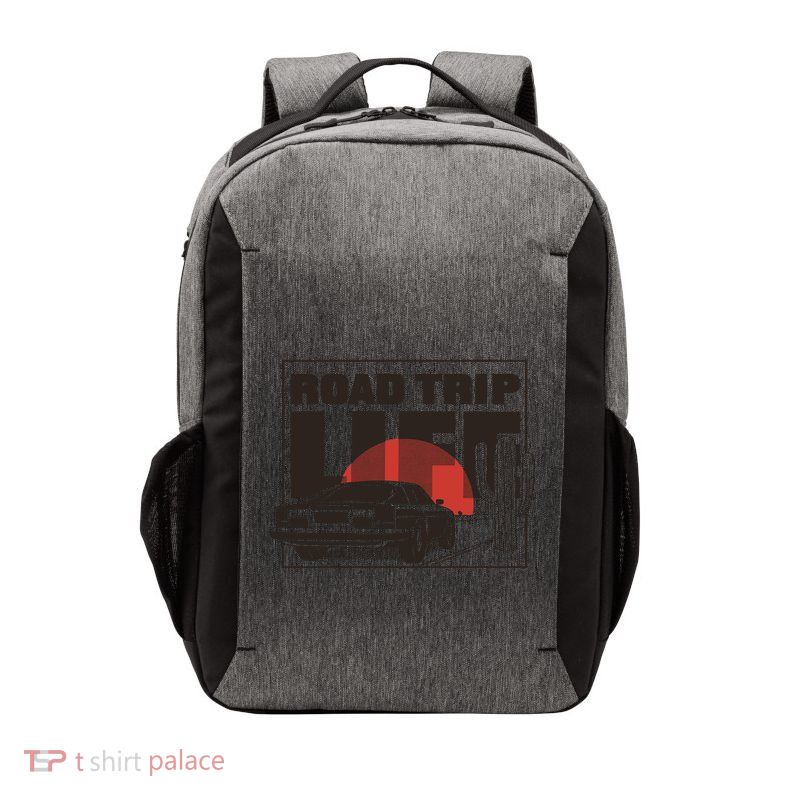 Road Trip Life Vintage Car Sunset Vector Backpack