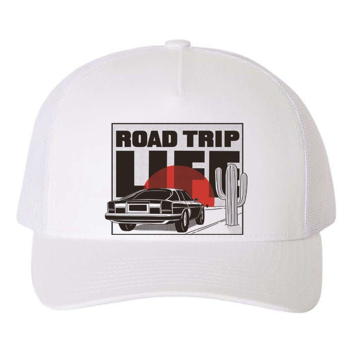 Road Trip Life Vintage Car Sunset Yupoong Adult 5-Panel Trucker Hat