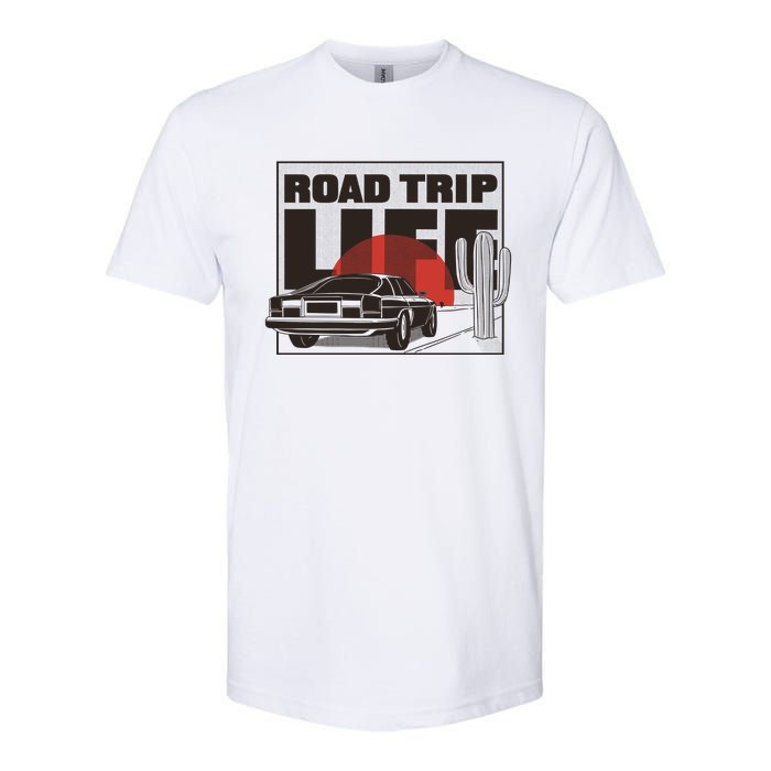 Road Trip Life Vintage Car Sunset Softstyle® CVC T-Shirt