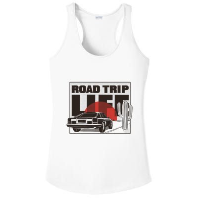 Road Trip Life Vintage Car Sunset Ladies PosiCharge Competitor Racerback Tank