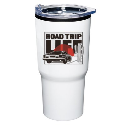 Road Trip Life Vintage Car Sunset Tumbler
