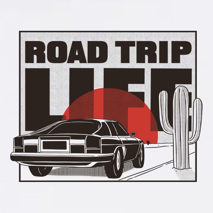 Road Trip Life Vintage Car Sunset Baby Bodysuit