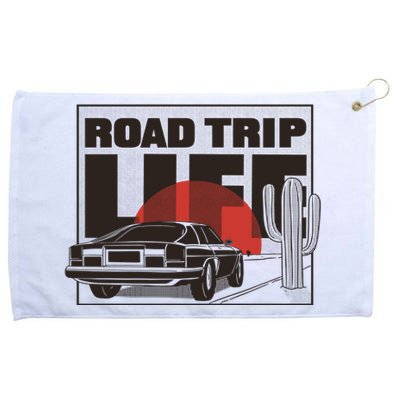 Road Trip Life Vintage Car Sunset Grommeted Golf Towel