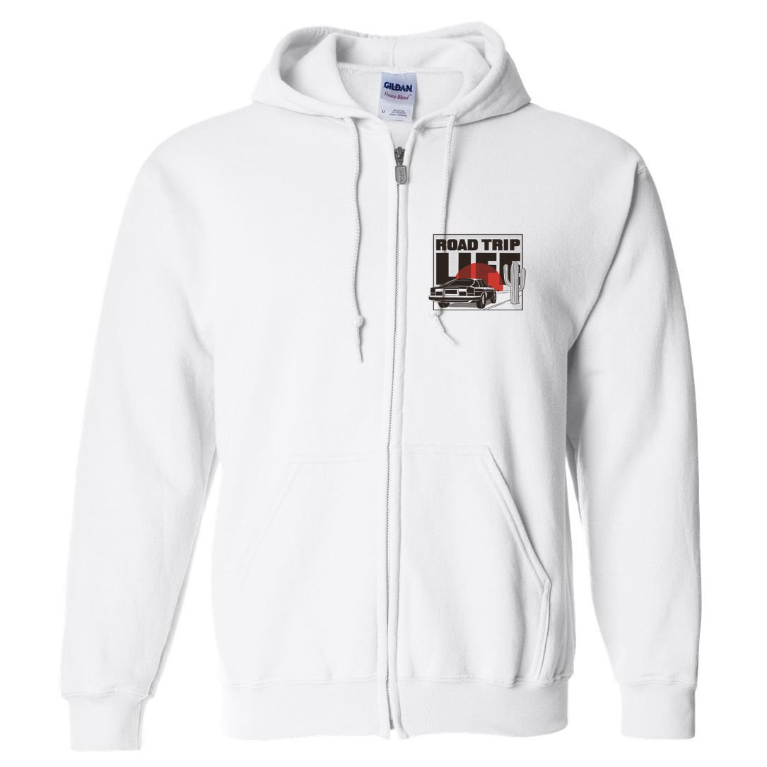 Road Trip Life Vintage Car Sunset Full Zip Hoodie
