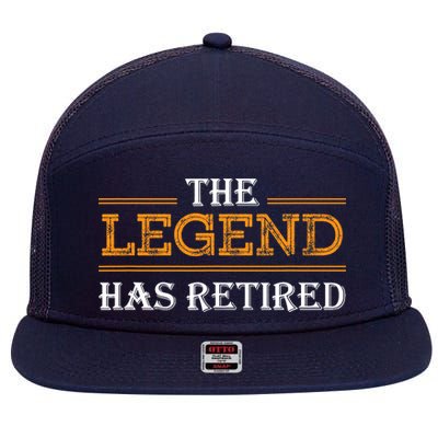 Retired The Legend Has Retired 7 Panel Mesh Trucker Snapback Hat