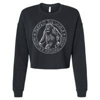 Respect The Locals Bigfoot Sasquatch American National Parks Cropped Pullover Crew