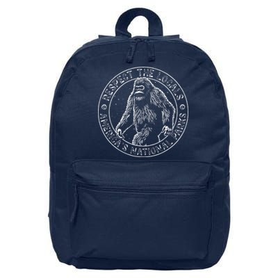 Respect The Locals Bigfoot Sasquatch American National Parks 16 in Basic Backpack