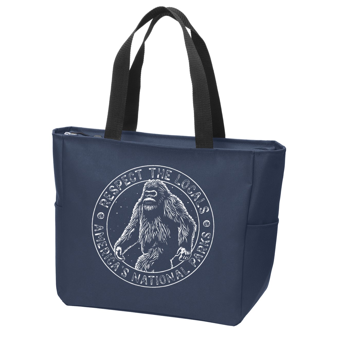 Respect The Locals Bigfoot Sasquatch American National Parks Zip Tote Bag