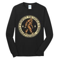 Respect The Locals Bigfoot Sasquatch American National Parks Tall Long Sleeve T-Shirt