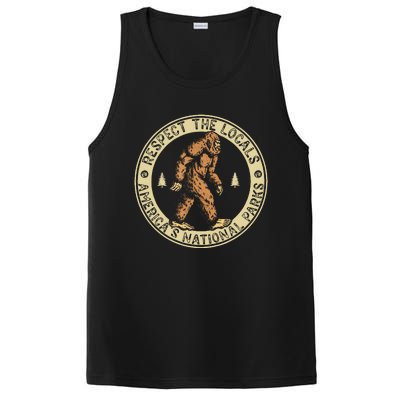 Respect The Locals Bigfoot Sasquatch American National Parks PosiCharge Competitor Tank