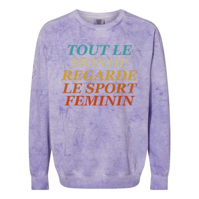 Retro Tout Le Monde Regarde Le Sport Feminin Apparel Colorblast Crewneck Sweatshirt