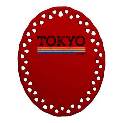 Retro Tokyo Logo Ceramic Oval Ornament