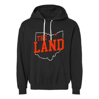 Retro The Land Cleveland Ohio Travel Souvenir Garment-Dyed Fleece Hoodie