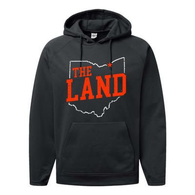 Retro The Land Cleveland Ohio Travel Souvenir Performance Fleece Hoodie