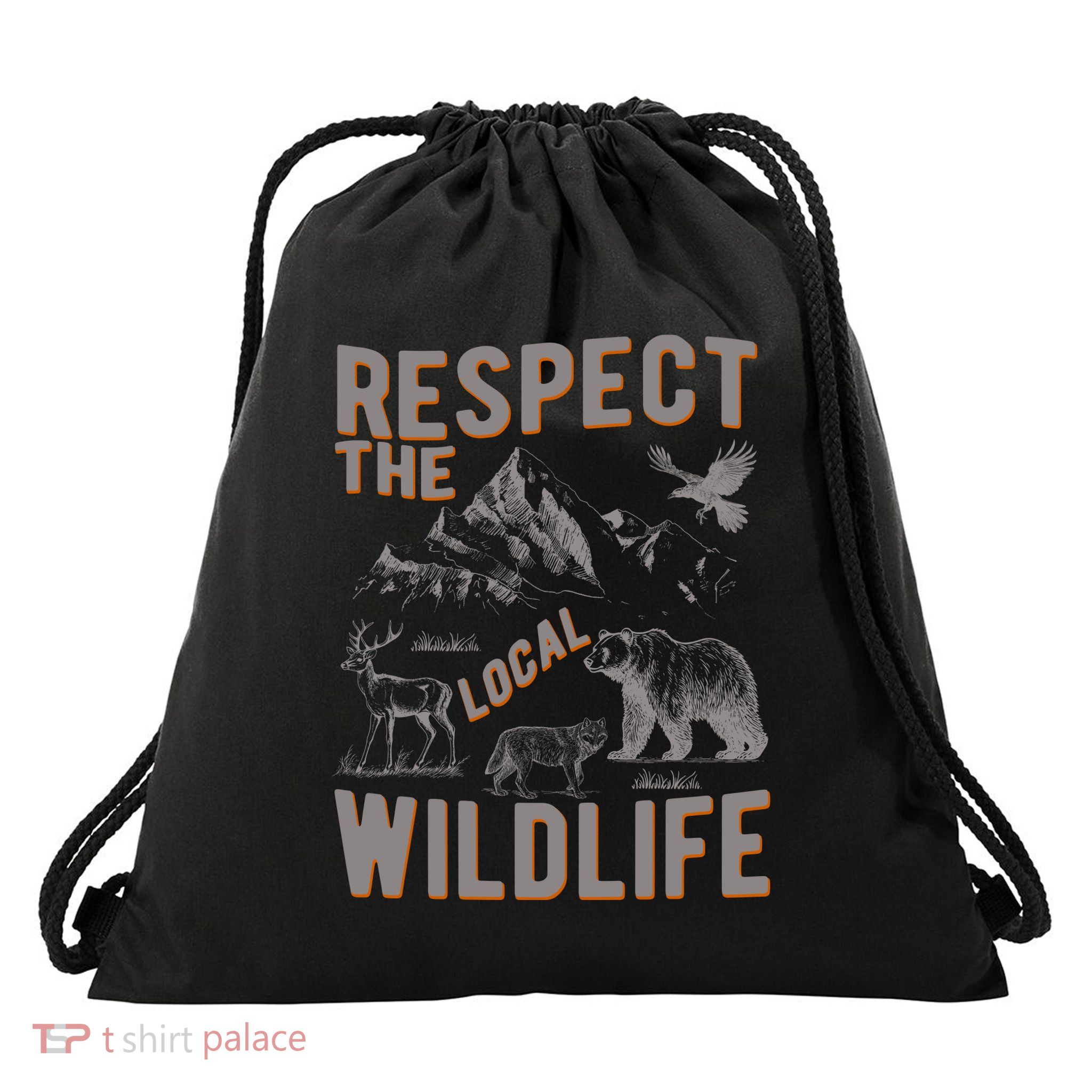 Respect The Local Wildlife Drawstring Bag