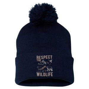 Respect The Local Wildlife Pom Pom 12in Knit Beanie