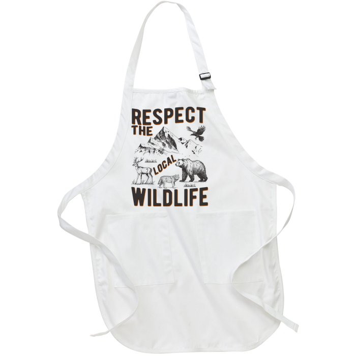 Respect The Local Wildlife Full-Length Apron With Pockets