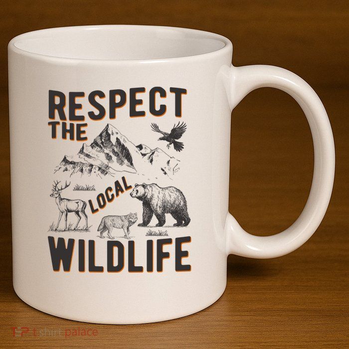 Respect The Local Wildlife 11oz C Handle Ceramic Mug