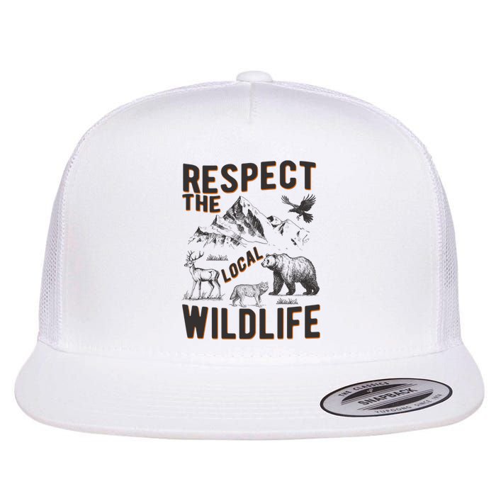 Respect The Local Wildlife Flat Bill Trucker Hat