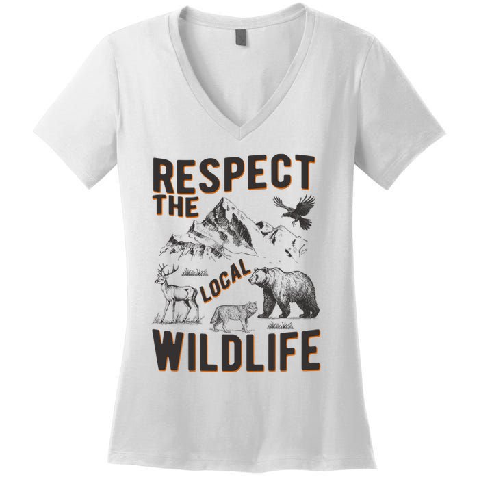 Respect The Local Wildlife Women's V-Neck T-Shirt