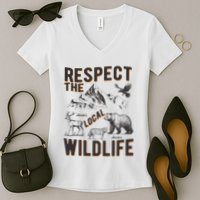 Respect The Local Wildlife Women's V-Neck T-Shirt