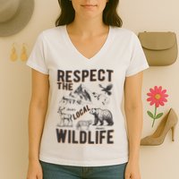 Respect The Local Wildlife Women's V-Neck T-Shirt