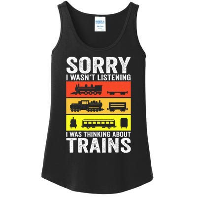 Retro Train Lover Conductor Costume Funny Train Boy Ladies Essential Tank