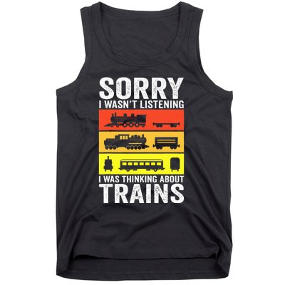 Retro Train Lover Conductor Costume Funny Train Boy Tank Top