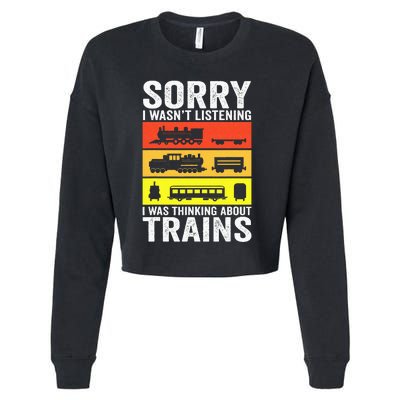 Retro Train Lover Conductor Costume Funny Train Boy Cropped Pullover Crew