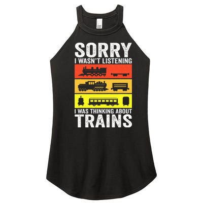 Retro Train Lover Conductor Costume Funny Train Boy Women’s Perfect Tri Rocker Tank