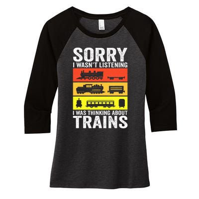 Retro Train Lover Conductor Costume Funny Train Boy Women's Tri-Blend 3/4-Sleeve Raglan Shirt