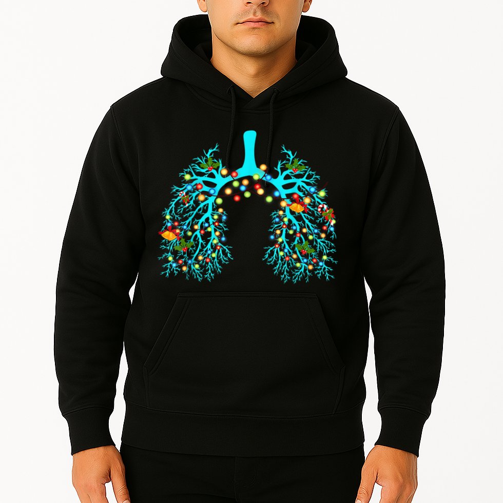 Respiratory Therapy Lung Christmas Xmas Light Ornament Hoodie