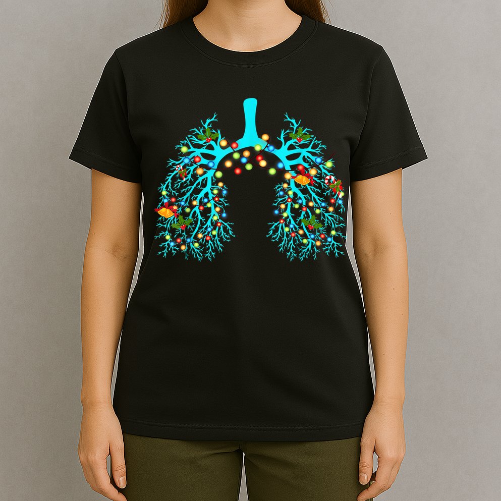 Respiratory Therapy Lung Christmas Xmas Light Ornament T-Shirt