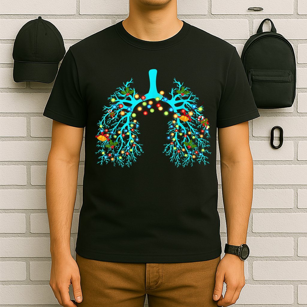 Respiratory Therapy Lung Christmas Xmas Light Ornament T-Shirt
