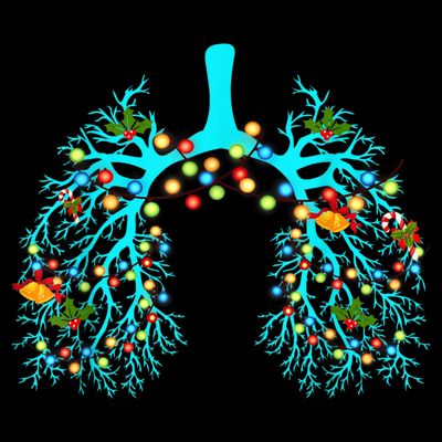 Respiratory Therapy Lung Christmas Xmas Light Ornament T-Shirt