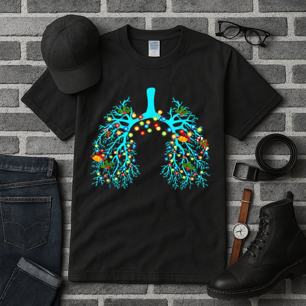 Respiratory Therapy Lung Christmas Xmas Light Ornament Tall T-Shirt