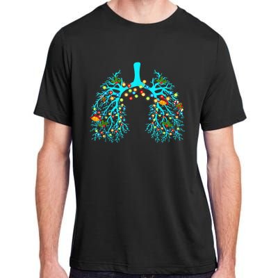 Respiratory Therapy Lung Christmas Xmas Light Ornament Adult ChromaSoft Performance T-Shirt