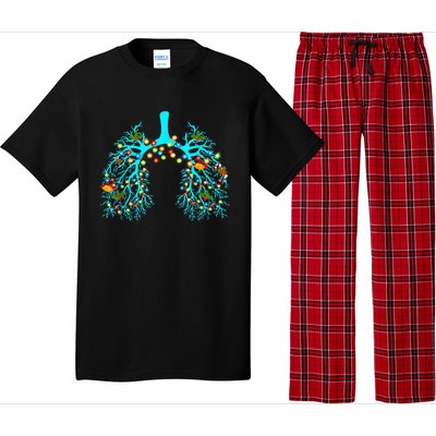 Respiratory Therapy Lung Christmas Xmas Light Ornament Pajama Set